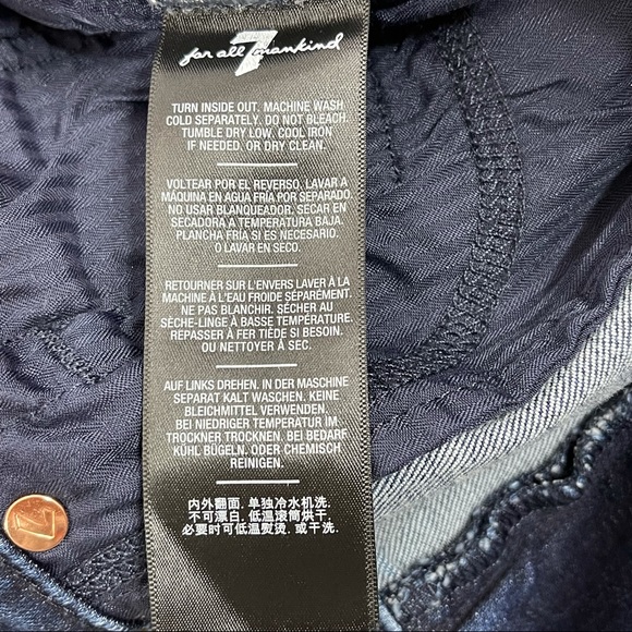 7 For All Mankind The Ankle Skinny Jeans in Luxe Vintage Dark Indigo Size 33 New - Picture 8 of 8